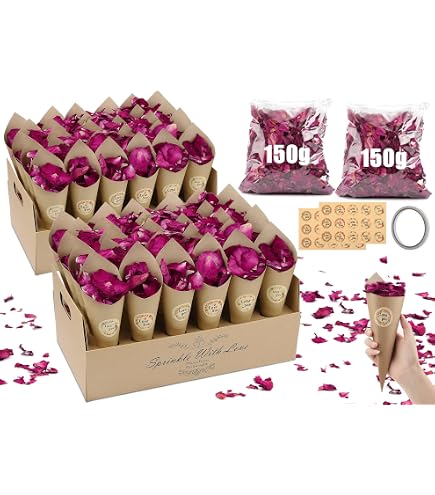 30 Pièces Cônes En Papier De Fête Creux - Sacs Confettis Mariage, Idéal Pour Pétales, Bonbons Et Petits Cadeaux