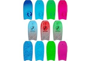 Two Bare Feet Bodyboard with Leash — Adult Boogie Board | IXPE Foam Deck, EVA Core & Slick Bottom | Lightweight, Durable, High-Performance Wave Rider for Beach & Surf