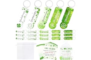 ‎EPAING Epaing 20 Stück Acryl Einkaufswagenchip Schlüsselanhänger Set, Glücksbringer Vierblättriges Kleeblatt Acryl Einkaufschip Kleine Geschenke, Abschiedsgeschenk Kollegen Schüler Gastgeschenke Geburtstag