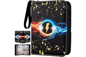 REAKOO Raccoglitore Carte Pokemon 9 Tasche, Album Carte Collezionabili con Zip, 50 Pagine 900 Tasche