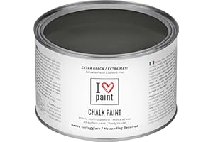 I LOVE PAINT I Love Chalk Paint® couleur Anthracite 375 ml - Peinture à la craie - Sans poncer, couleurs meubles, murs et objets - Sans solvants ni formaldéhyde - Sans odeur, à base d'eau