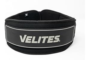 Velites - Cinturón Lumbar de Halterofilia - Oficial de la Real Federación de Halterofilia - Velcro con Extra Adherencia - Peso Muerto, Sentadillas, Snatch y Clean