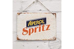 DOGT Aperol Spritz Vintage Cocktail Prosecco Plaque en métal Poster Metal Decor Metal Peinture Sticker Mural Vintage Plaque en étain 20 x 30 cm