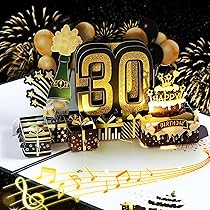 Ozhi Biglietto Di Auguri Pop-up 3D Di Buon Copleanno, Usica, Luci - Foto 8