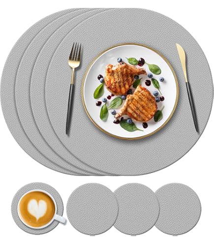smøla tafelsets van PU-leer 4-delig I plaatsmat afwasbaar I