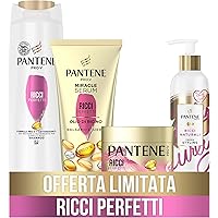 Pantene Pro-V Ricci Perfetti, Set Regalo Capelli Ricci: 1x Shampoo Ricci 225 ml, 1x Balsamo Miracle Serum Ricci 150ml, 1x Mas