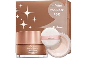 ‎M. ASAM M. Asam MAGIC FINISH Geschenkset – Make-Up Mousse Classic 4-in1 (30 ml) & Bare Skin Powder (9 g), Set Für Frauen, Beauty Schminkset, Weihnachtsgeschenkidee, Vegan
