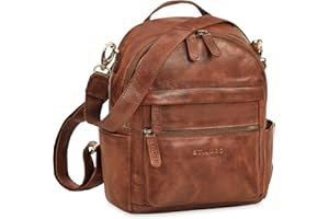 STILORD 'Regina' 2-in-1 Skórzany Plecak Damski Skóra Naturalna Ma³a Skórzana Torebka Retro Torebka w Stylu Vintage Plecak Miejski