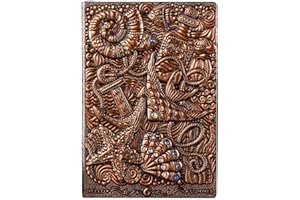 YHH Taccuino in pelle vegan Vintage A5, Diario di Viaggio a righe, Quaderno Appunti Copertina Rigida Fatto a mano, Cahier Jounal Notebook Regalo Compleanno per Donna Uomo Ragazza, 3d Mondo del mare