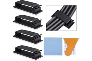 SENXINGYAN 100 Clip per Cavi Regolabili in Nylon Adesivo di Alta Qualità, Fermacavi da Scrivania, da Parete, Computer, Cavo Elettrico in Plastica, Sistema di Gestione dei Cavi per Car, Ufficio e Casa