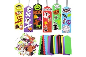 CAPGOOST Kit Lavoretti Creativi Halloween, 24 Segnalibri di Pagine, Decorazioni per Bambini