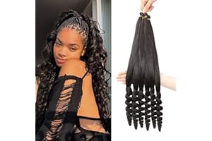 XIIMENALU Pre Stretched French Curly Braiding Hair Crochet Braids Natural Easy Braid Crochet Hair Professional Soft Yaki Straight Hair Extensions (4#, 18inch/6Packs)