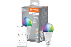 Ledvance SMART+ MATTER LED-Lampe, weiße Frost-Optik, 14W, 1521lm, klassische Glühlampenform mit E27, Farblicht und Weißlicht, App- oder Sprachsteuerung, bis zu 20.000 Std. Lebensdauer, single pack