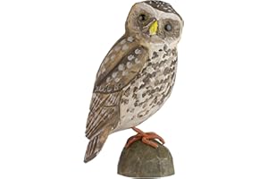 WILDLIFEGARDEN WG455 DecoBird Búho - Pájaro decorativo de madera tallado a mano - Grandes pájaros europeos