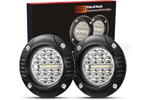 BUNKER INDUST Flush Mount LED Light Pods 5 Inch LED Work Light Bar Pair 48W Driving Bumper Lights Flood Spot Combo Off Road Fog Lights Waterproof for Tractor Truck ATV UTV Golf Cart