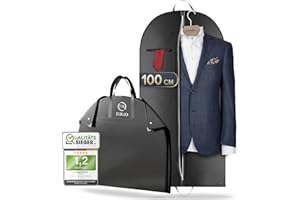 FR FIRIO FiRiO 1x Portatrajes Plegable I MATERIAL 50% MÁS GRUESO I Porta Trajes Caballero o Mujer I Bolsa Portatrajes Hombre Viaje I Antipolillas Funda Traje Hombre I Antipolvo Fundas Ropa Armario I 100x60cm