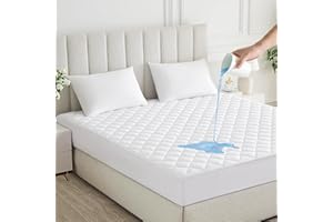 SM DECOR MH Home Quilted Waterproof Mattress Protector Single 30 Cm Extra Deep - Quilted Mattress Topper Anti Allergy and Breathable Fitted Mattress Pad - Single(90x190+30) Cm