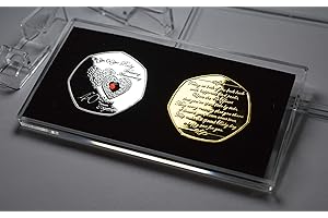 The Commemorative Coin Company Pair of 40th RUBY WEDDING ANNIVERSARY Silver & 24ct Gold Gemstone Commemoratives in Display Case. Gift/Present. 40 Years Together. Husband/Wife/Parents