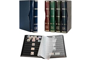 PROPHILA COLLECTION Prophila Album pour Timbres 60 Pages intérieur Noir étui de Protection Bleu