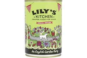 Lily's Kitchen Fabricado con ingredientes naturales lata de alimento húmedo para perros adultos fiesta en un jardín inglés 400 g