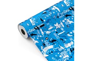 Bobina papel de regalo, rollo grande 62cm x 100m •SNOW MAN• Ideal para: Tiendas Negocios Comercios Envolver regalos Cumpleaños Baby Shower Bodas Decoración [FP Fiesta Paper]