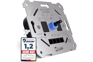 ‎SSC-LUXON SSC-LUXon LUXARA Universeller LED Drehdimmer Unterputz Dimmschalter Lichtschalter für dimmbare LED Lampen 3-150W 230V - Unterputzdosen Dimmer inklusive Adapter