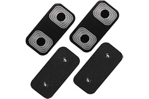 Stonenect Électrodes de rechange adhésives Clouté Réutilisables Pansements autocollants Tampons adhésifs remplacement Compatible avec Compex TENS/EMS Machines (4Pcs 5x10cm-3.75mm Bouton)