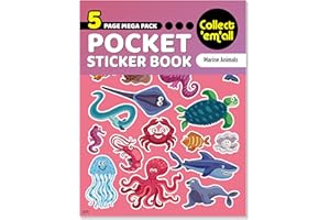 LDS LANDLORD DIRECT SUPPLIES Pocket Sticker Book (5 Pages) - 64 MEGA Packs to Collect Coloured Stickers for Kids - Marine Animals