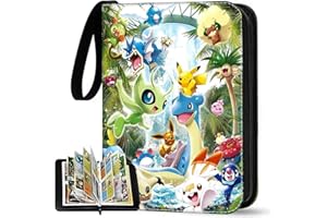 JINGSHUBO Album kolekcjonerski na karty Pokemon, pojemność 50 stron, 400 kart, album Pokemon Binder, album na karty kolekcjonerskie, przenośny, wodoszczelny, prezent Poké mon dla chłopców, dziewcząt i dzieci