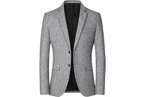 Duohropke Americana de lentejuelas para hombre, corte ajustado, moderno, informal, chaqueta ligera, deportiva, informal, corte regular, traje informal