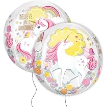 Magical Unicorn Folienballon – „Believe In Unicorns“, 38x40 Cm, Mit Selbstschlussventil