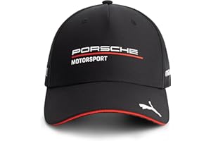 PUMA Porsche Motorsport Casquette d'équipe avec visière incurvée et Logos Porsche Motorsport et Sponsors, y Compris Un Logo sur la visière