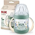 NUK for Nature Sippy Cup | 150 ml | Handles & Breast-Like Spout | Leak-Proof | 6-18 Months | Anti-Colic | Temperature Control | Sustainable, BPA-Free Materials | Green