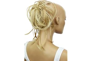 ‎CAISHA CAISHA XXL Haarteil Haargummi Daisy Dutt Hochsteckfrisuren Mit Geflochtenen Zöpfen Gewellt Kunstfaser Hitzebeständig DM17cm Blond Mix G20D