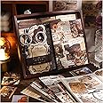 HASTHIP® Journaling Kit, Vintage Scrapbook Stickers Pack with A6 Notebook, Aesthetic Paper, Stickers, Washi Tape for DIY Craft Journaling Bullet Junk Journal Planners DIY Craft Notebook Album