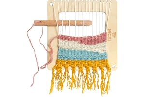 MICKI Vävram Kvadrat – DIY Kit för Vuxna – Vävstol för Barn – Garnleksak i Trä för Nybörjare - Lekålder 3+ - 120X120X50 mm
