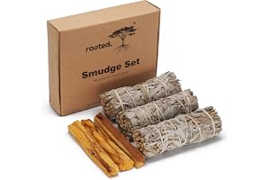 rooted. Premium rökset, ekologisk kvalitet, 3 buntar Kalifornien salvia + 3 Palo Santo rökträ, 100 % naturlig, traditionell r