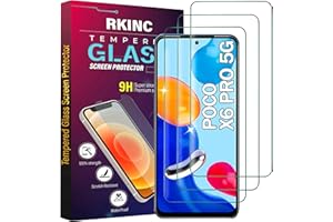RKINC Szkło hartowane [3 sztuki] do Xiaomi Poco X6 Pro 5G, ochraniacz ekranu, twardość 9H 0,33 mm [odporny na zarysowania][odporny na pękanie][bez pęcherzyków powietrza] [Dożywotnia ]