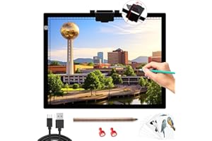 TSOCOS Tablette lumineuse A3, 6 niveaux et à intensité variable pour peinture au diamant, boîte lumineuse ultra fine avec clip magnétique, tablette lumineuse LED portable pour désherbage, vinyle, dessin,