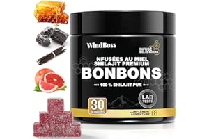 WINDBOSS Gummies de Shilajit Pur de l'Himalaya – Complément Bien-Être pour Hommes 30 Pièces/Boîte – Approvisionnement de 30 Jours