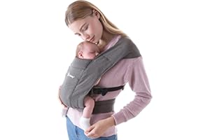 Ergobaby Babytrage für Neugeborene ab Geburt Extra Weich, Embrace Bauchtrage Baby-Tragetasche Ergonomisch, Heather Grey