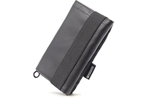 GUGGIARI® Uchwyt na karty kredytowe RFID - miękki i elastyczny - etui na klucze i elastyczne zamknięcie, może pomieścić karty bankowe i banknoty, czarny, S