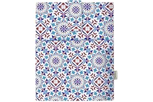 BISTYLE Book Sleeve Hard Book Covers for Paperbacks | Washable Fabric Book Sleeve Cover | Medium 10 X 8 Inch Book Lover Gifts (Tile)