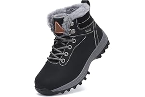 Mishansha Kinder Winterschuhe Jungen Warm Gefüttert Mädchen Wasserabweisend Schneestiefel