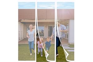 FYHDSH Magnetic Fly Insect Screen Door, Sliding Double Door Fly Screen, Double Door Screen Curtain for Sliding Door with Powerful Magnets and Full Frame Magic Tape, Keep Fly Bug Out White-D-150x200cm