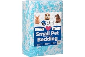 Dihl 70 Litre, Blue, Super Absorbent Paper Bedding for Small Animals. Absorbs 6 Times its Weight in Liquid. Hamster, Mice, Rat, Rabbit, Guinea Pig Gerbil Cage Substrate – 70L