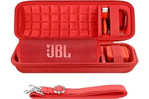 co2CREA Twardy futerał podróżny, wodoodporny zamiennik do przenośnego głośnika Bluetooth JBL Flip 7, Flip 6, FLIP 5 (czerwone etui)