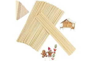 Realure 200 Stycken Sockervaddspinnar 300 Mm X 3 Mm/5 Mm, Runda Sockervaddspinnar, Naturliga Träpinnar För Gör-Det-Själv-Pyssel, Diverse Hantverk, Heminredning, Presenttillverkning