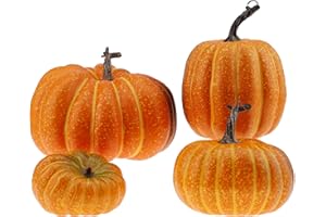 ‎GRESORTH Gresorth 4 Stück Fälschung Kürbis Künstlich Gemüse Herbst Halloween Christmas Dekoration