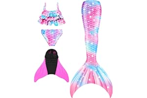 shepretty Ragazze Sirena Coda Costume da Bagno Squalo Cosplay Costume 4pcs